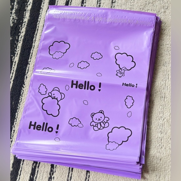 Purple Bear “Hello!” 100PCS *Poly Mailers 9.75x12 Inch - Picture 1 of 5